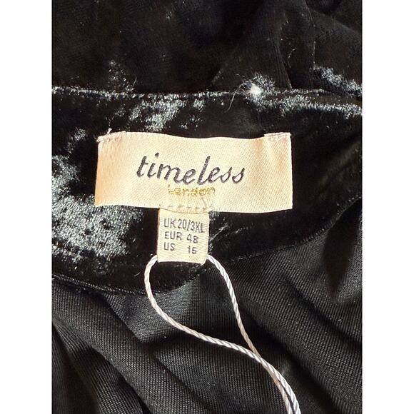 Timeless London Unique Vintage Black Velvet Maxi Dress 16 NWT - Picture 8 of 8